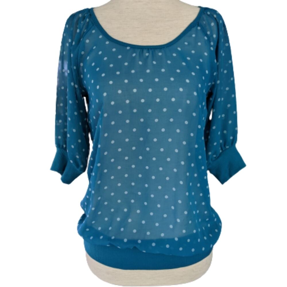 Eyelash Couture Semi-sheer 3/4 Sleeve Top XS